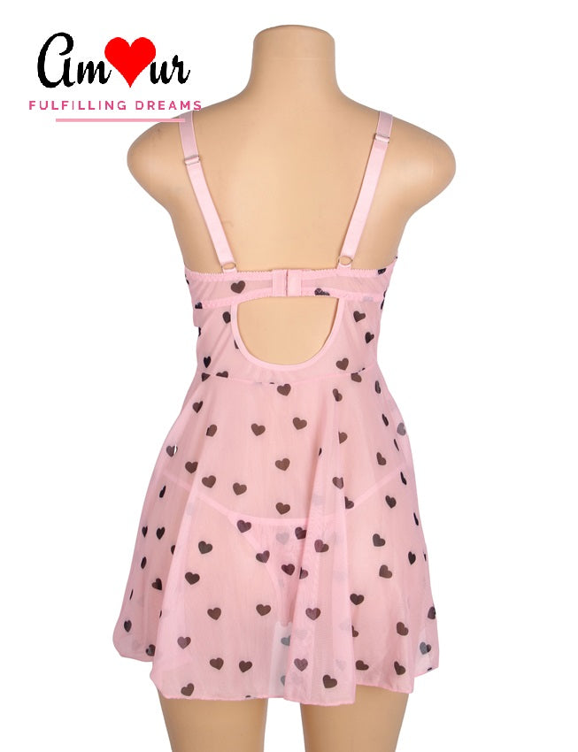 Keyhole opening petite to plus size babydoll