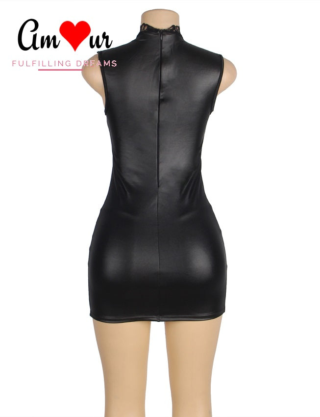 Inviting Black Lace Shimmer Bodycon Dress