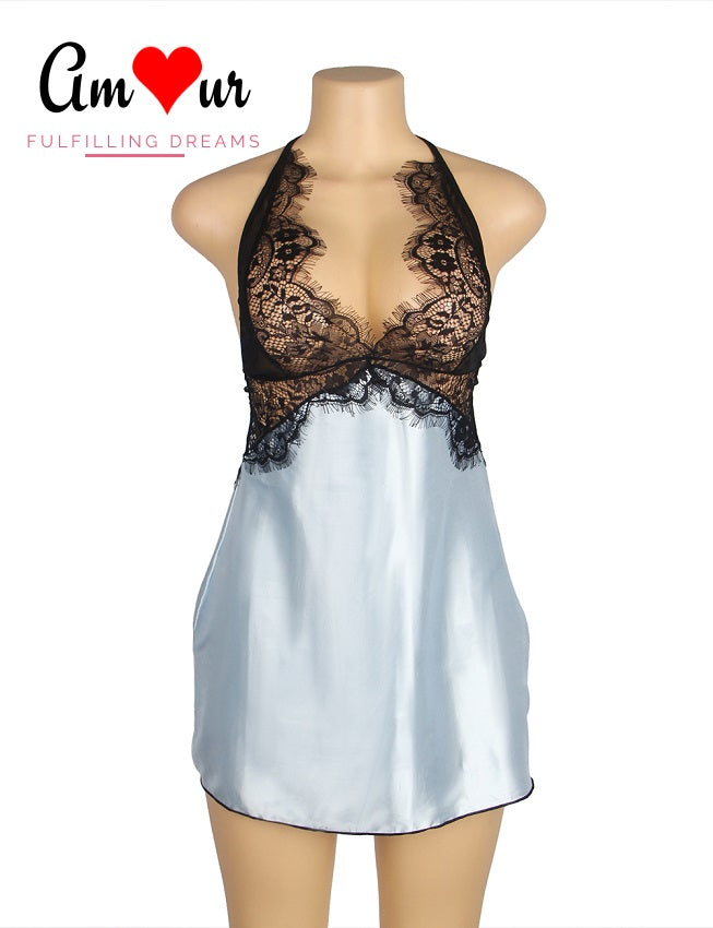 Irresistible Power Blue Halter Babydoll