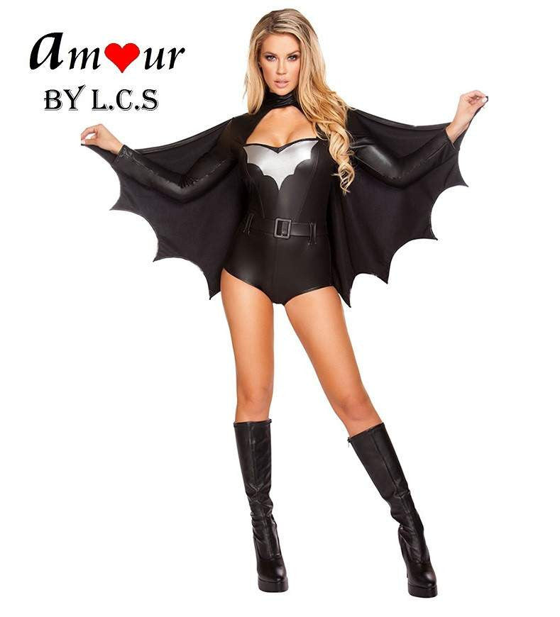 Sexy Winged Batwoman Jumpsuit Cosplay Costume Amour Lingerie Sexy Winged Batwoman Jumpsuit Cosplay Costume Amour Lingerie