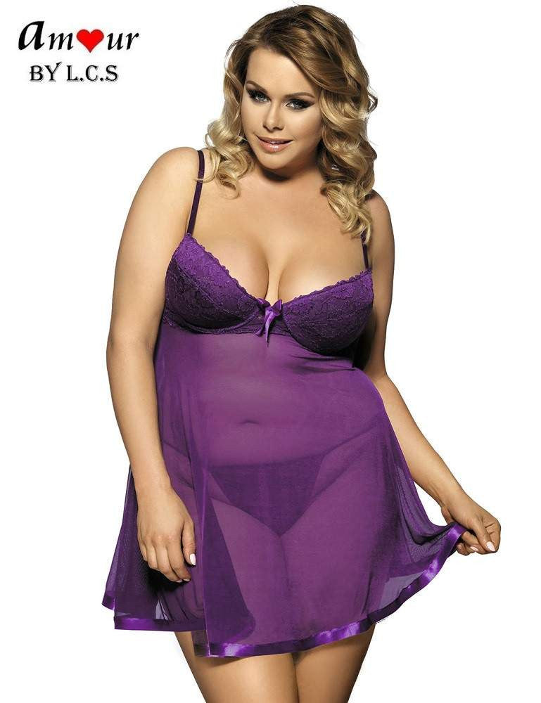 Sexy Plus Size Sheer Lace Satin Trim Chemise Amour Lingerie Sexy Plus Size Sheer Lace Satin Trim Chemise Amour Lingerie