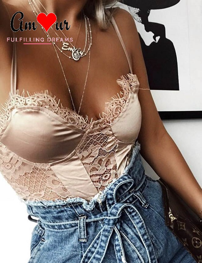 gold frilly lace bodysuit