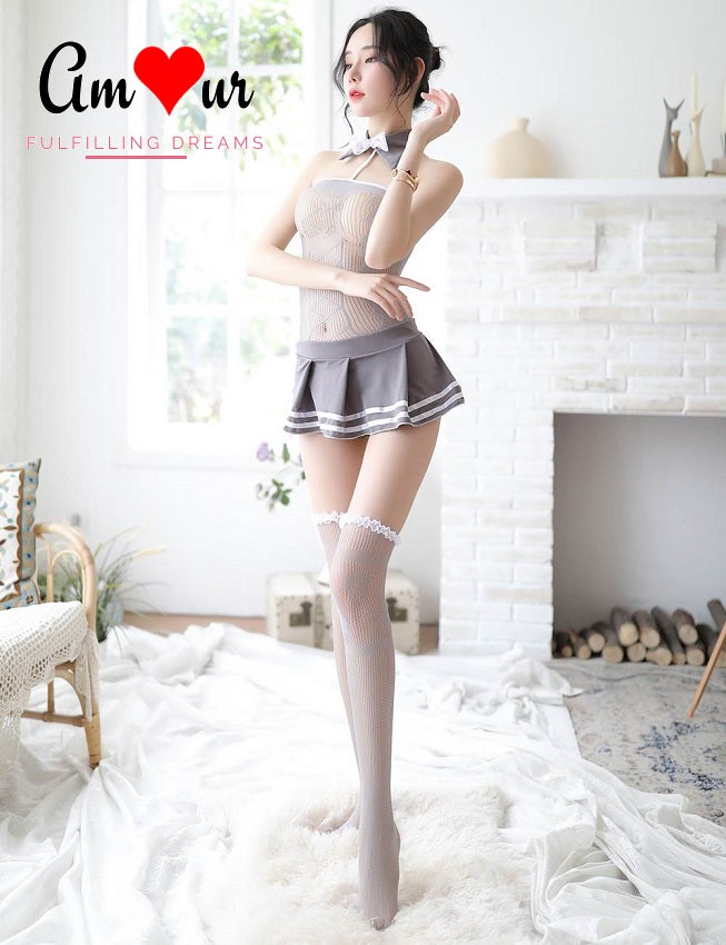 Playful Student Inspired Lace Babydoll Dress