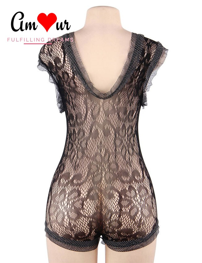 Sexy & Playful Lace Romper Set