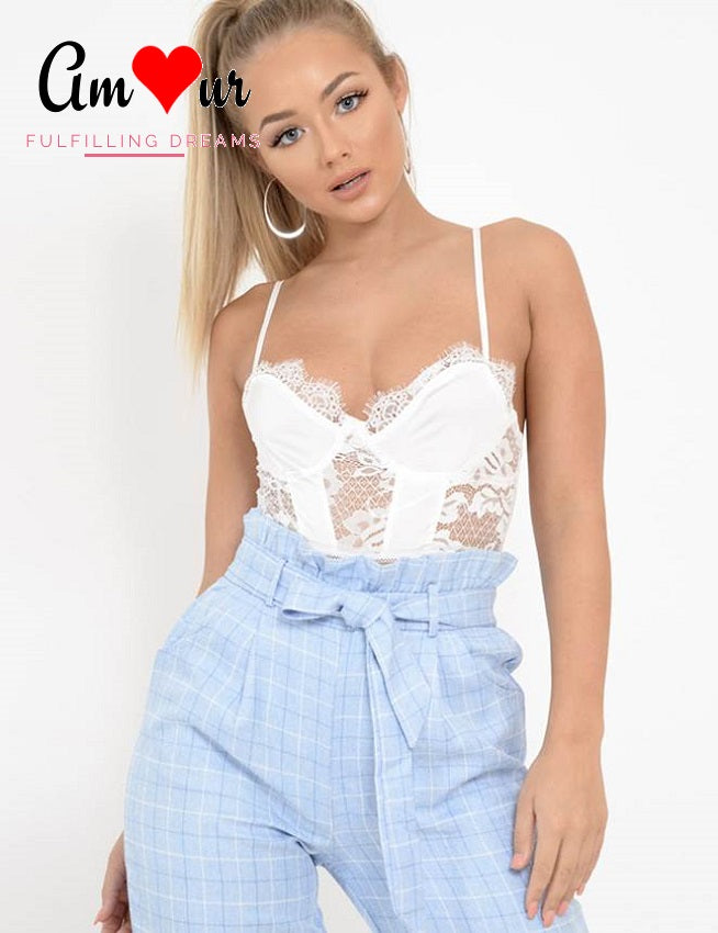 sexy white lace bodysuit