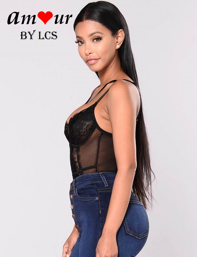 Sexy Cross Straps Lace Splice Teddy
