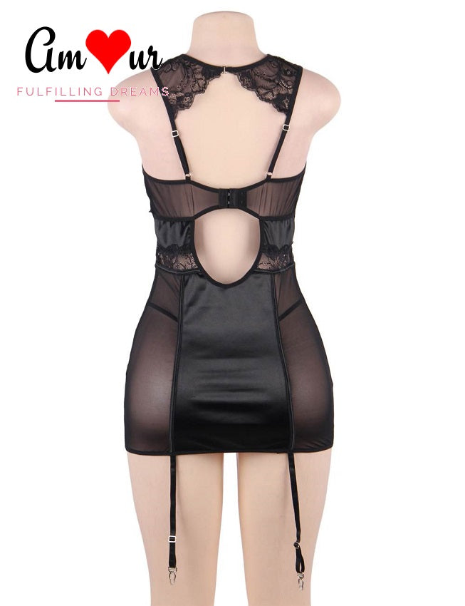 Necklace Lace & Satin Stitched Babydoll