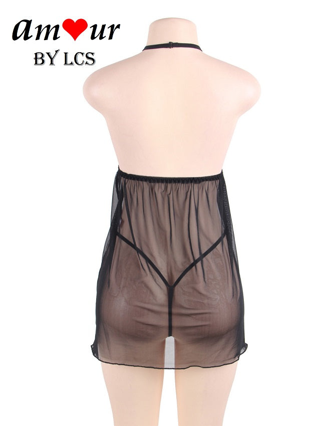 Strappy Halter Low Back Sexy Babydoll