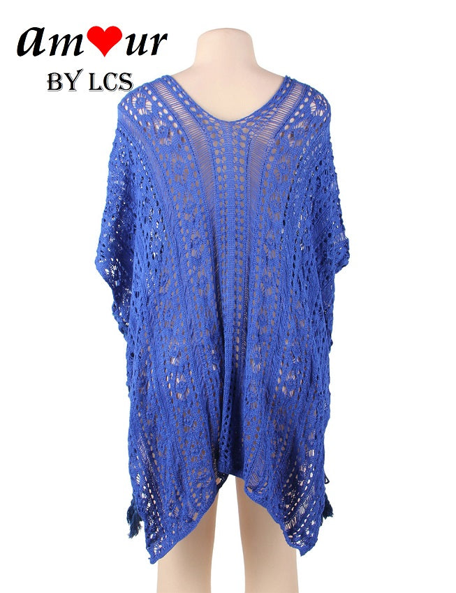 Sexy Flowy Crochet Knit Beach Tunic Dress