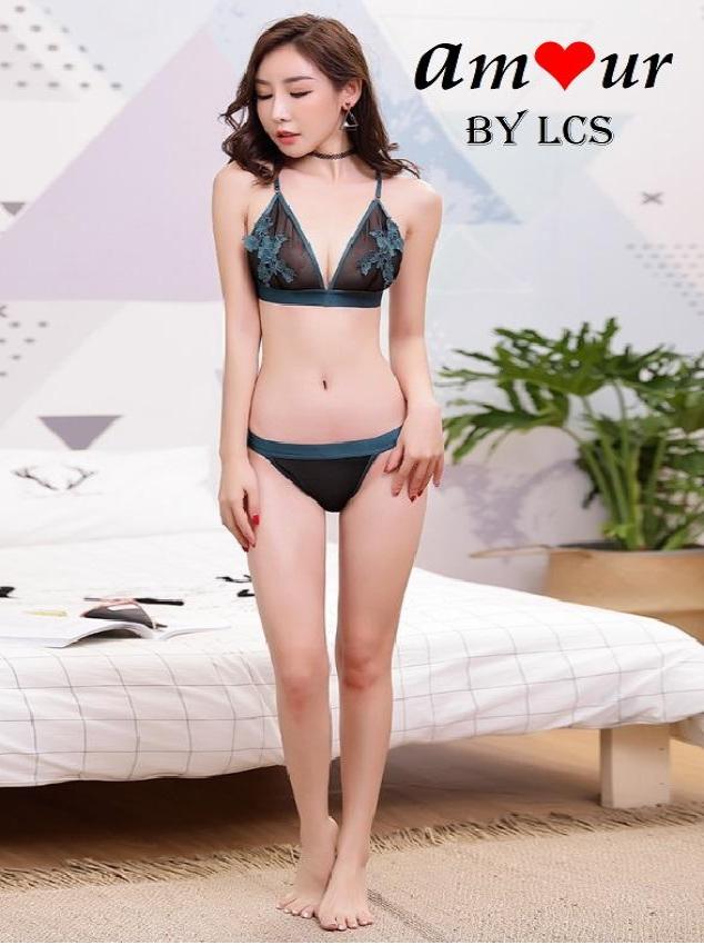 Erotic Sexy Embroidered Bra & Panty Lingerie Set