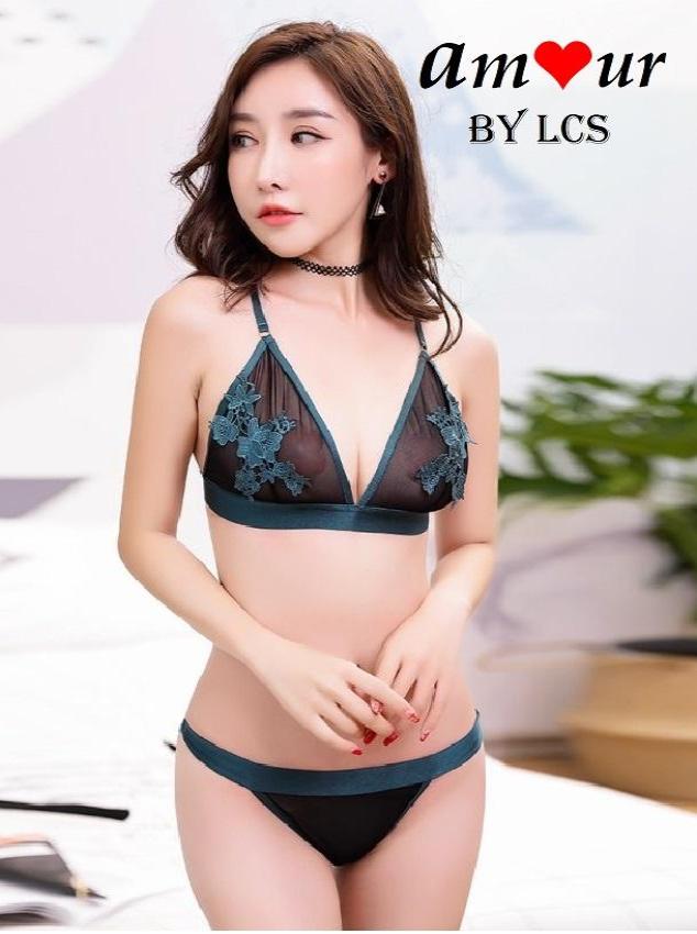 Erotic Sexy Embroidered Bra & Panty Lingerie Set