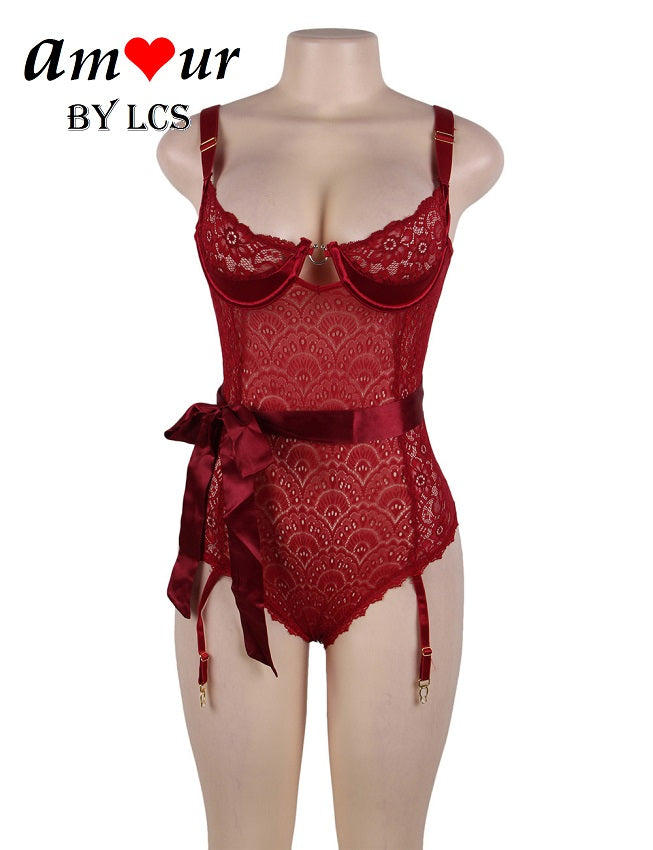 Romantic Japanese Peacock Sexy Cleavage Teddy