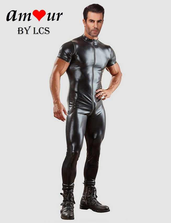 Head Turning Leather Men's Sexy Bodysuit Amour Lingerie Head Turning Leather Men's Sexy Bodysuit Amour Lingerie