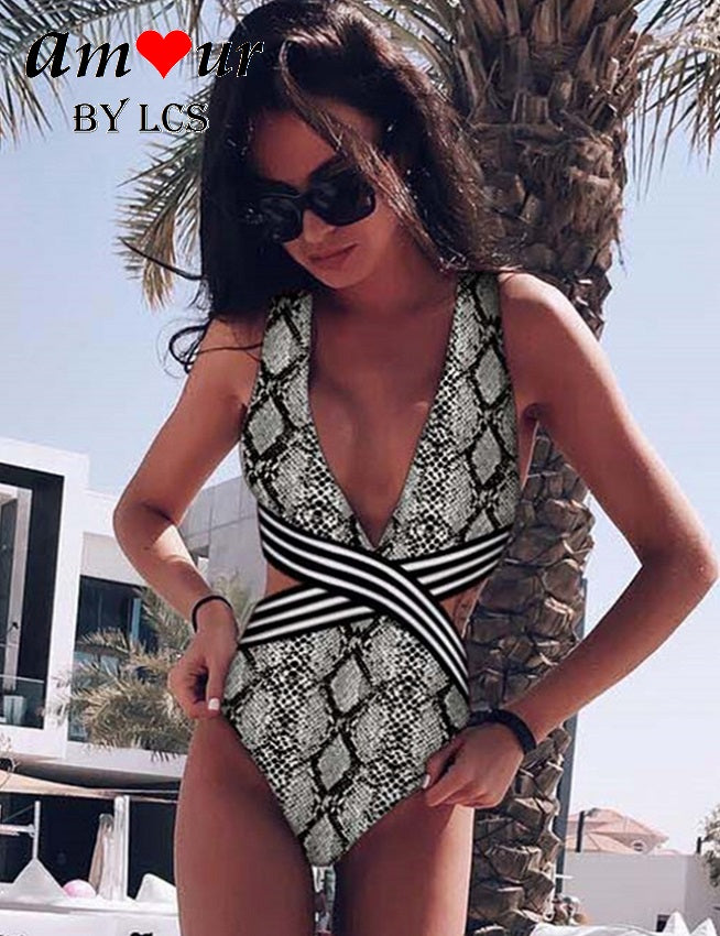 Elegant and Sexy Contrasting Colors Swimsuit