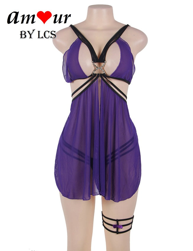 Stunning Strappy Jewel 2-in-1 Sexy Teddy Babydoll