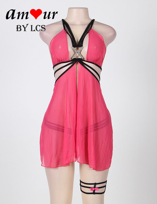 Stunning Strappy Jewel 2-in-1 Sexy Teddy Babydoll