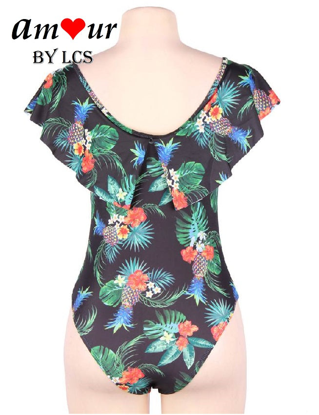 V-Neck Flounce Ruffles Summer Swimsuit