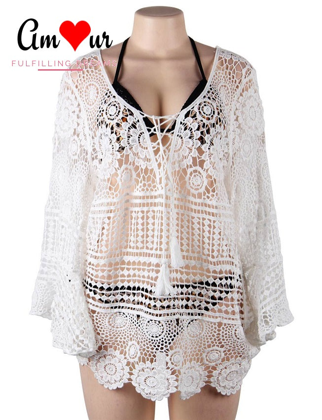 White Crochet Bikini Beach Tunic