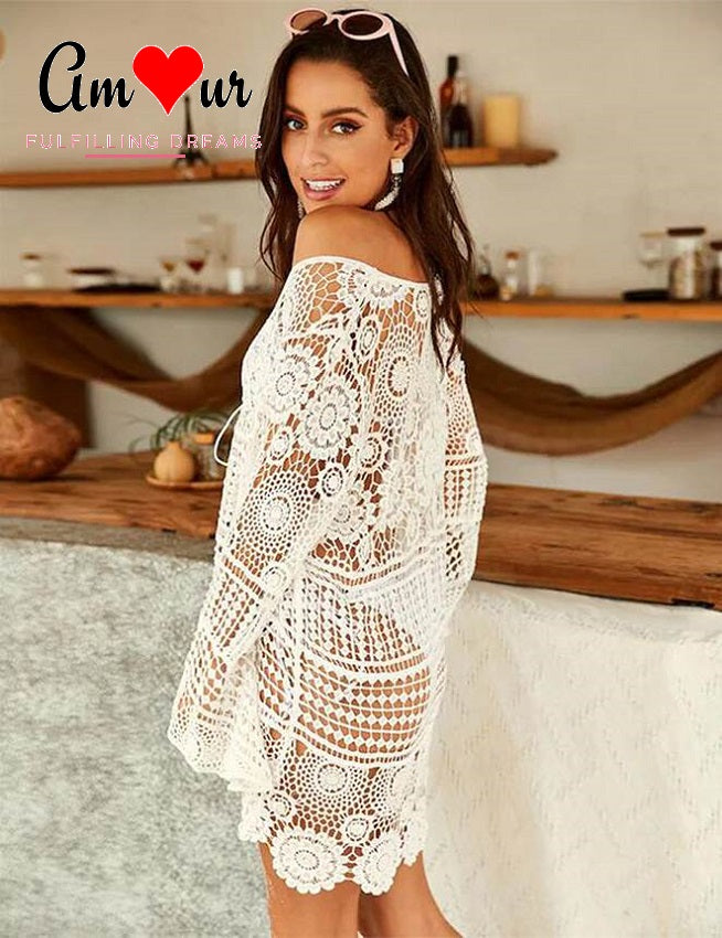 White Crochet Bikini Beach Tunic