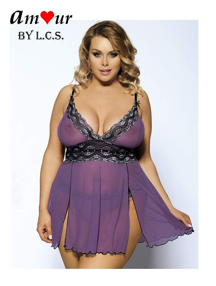 Sexy Glitter Purple Violet Babydoll Dress Amour Lingerie Sexy Glitter Purple Violet Babydoll Dress Amour Lingerie