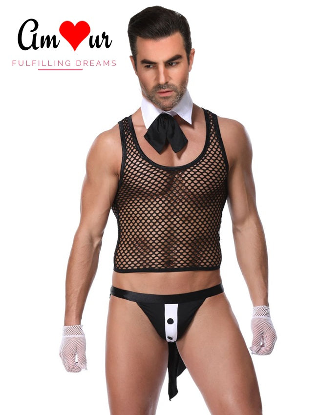 sexy male waiter costume lingerie