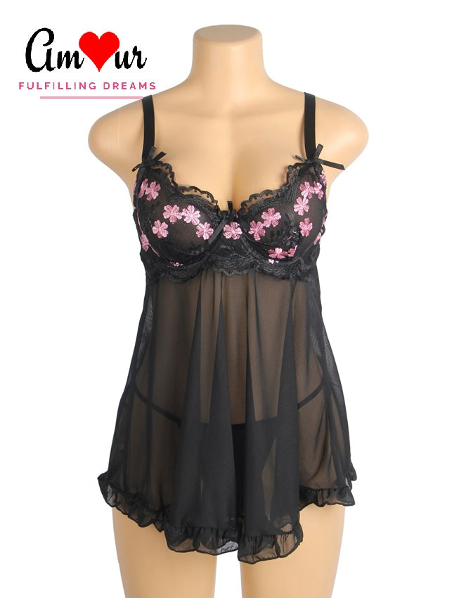 Romantic Whisper Lace Babydoll
