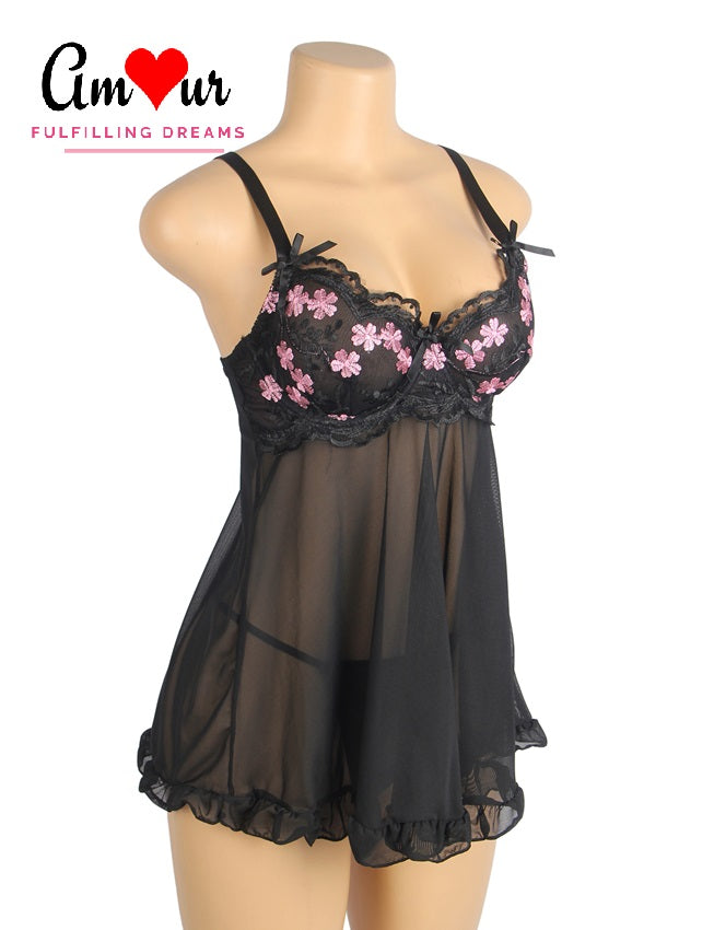 Romantic Whisper Lace Babydoll