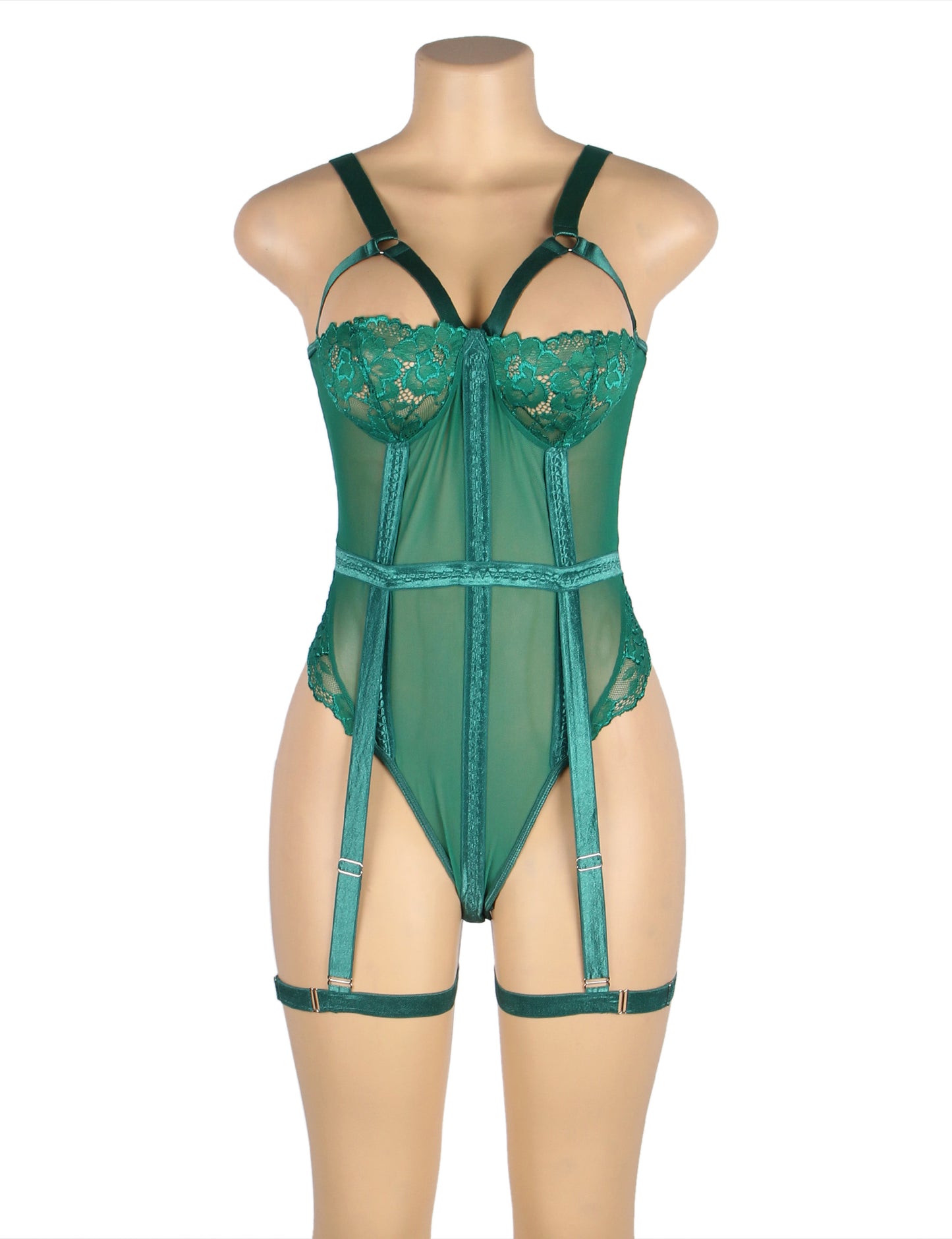 Suggestive Lace Teddy with Sexy Leg Rings