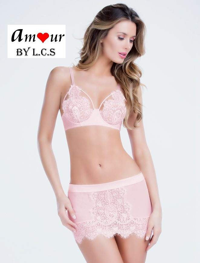[sexy pink crop bra & skirt] - AMOUR Lingerie