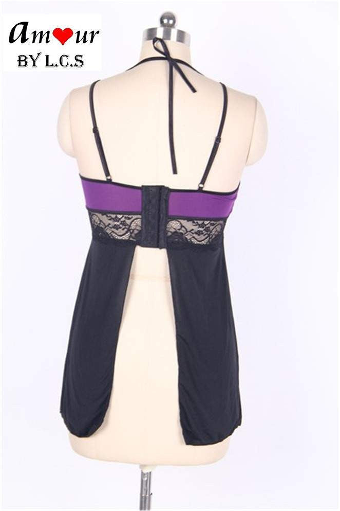 [purple halter babydoll on mannequin] - AMOUR Lingerie