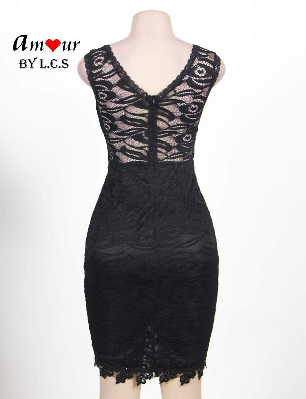 black lace dress on mannikin