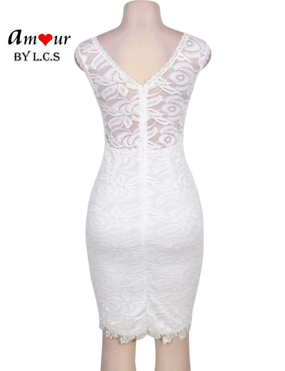 white lace dress on mannikin