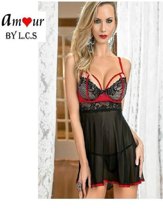 [sexy black lace chemise lingerie] - AMOUR Lingerie