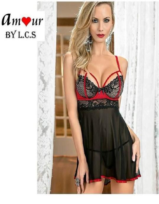 [sexy black lace chemise lingerie] - AMOUR Lingerie