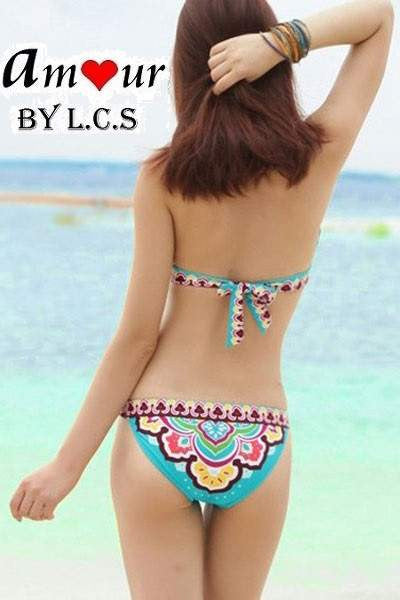 [backtie halter paisley bikini] - AMOUR Lingerie