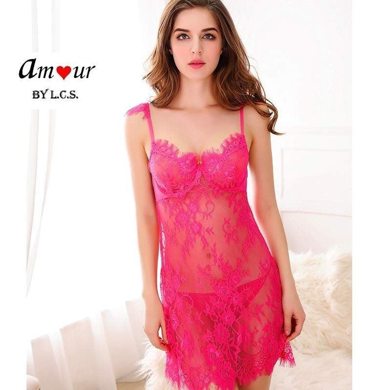 [sexy rose chemise lingerie] - AMOUR Lingerie