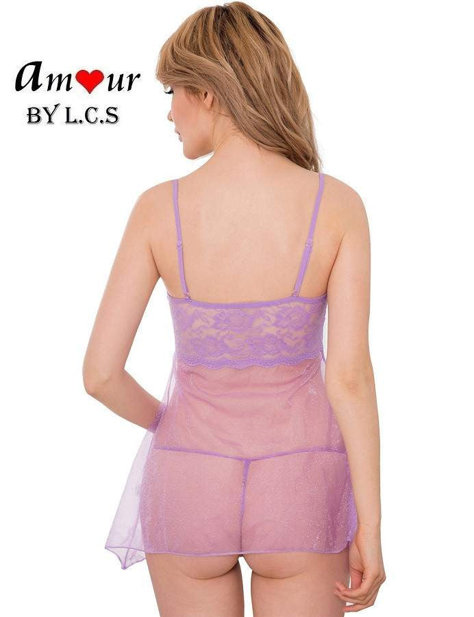 [sexy lavender spag babydoll] - AMOUR Lingerie
