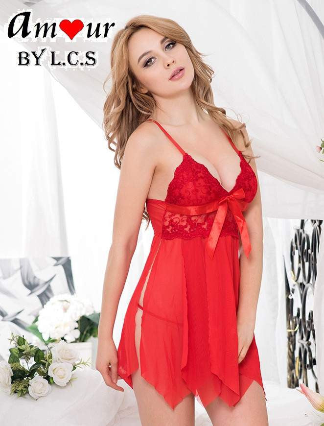 [side slit babydoll lingerie] - AMOUR Lingerie