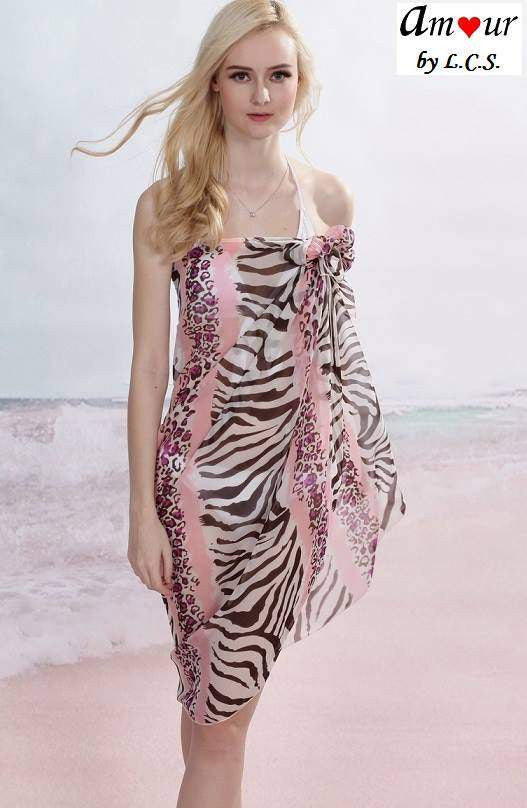 [tiger stripes bikini coverup shawl] - AMOUR Lingerie