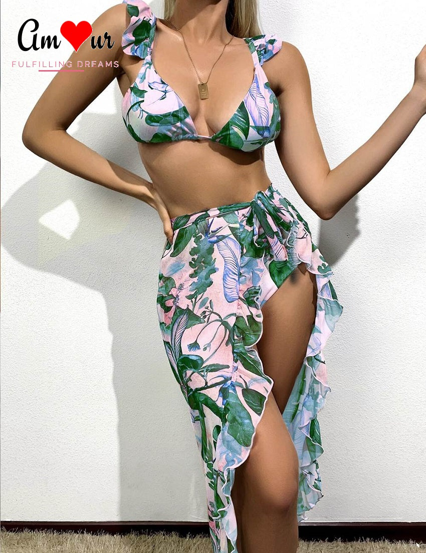 tropicana bikini set with skirt