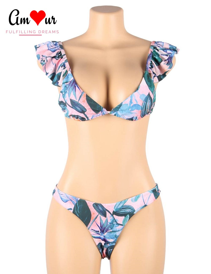 sexy cap sleeve bikini set
