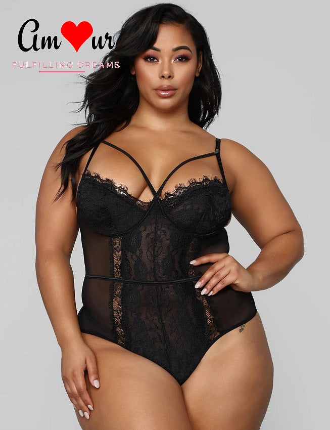 plus size black teddy