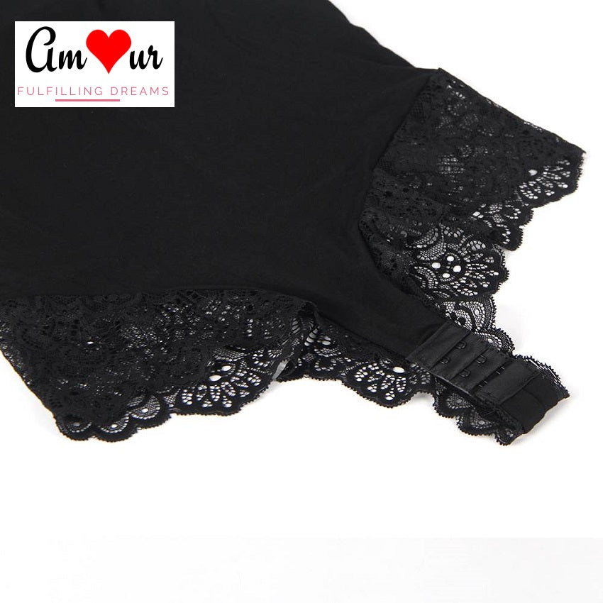 black lace teddy clasp fastening