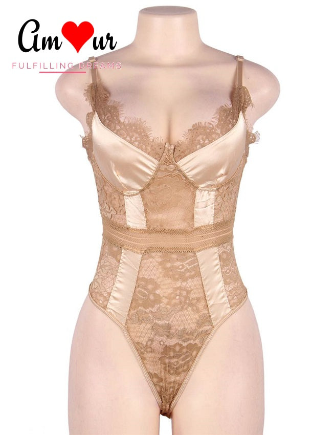 luscious gold lace teddy