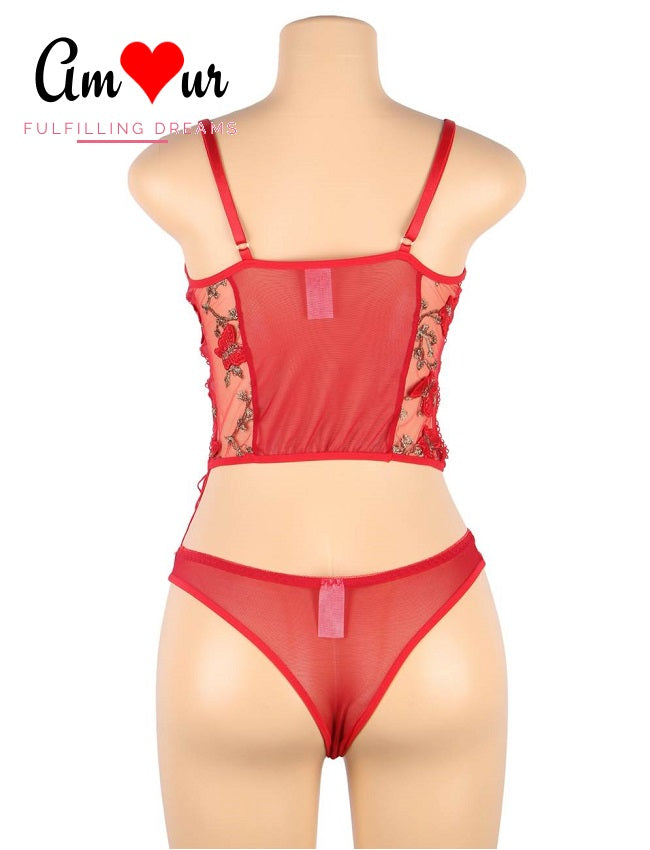 red lace corset back