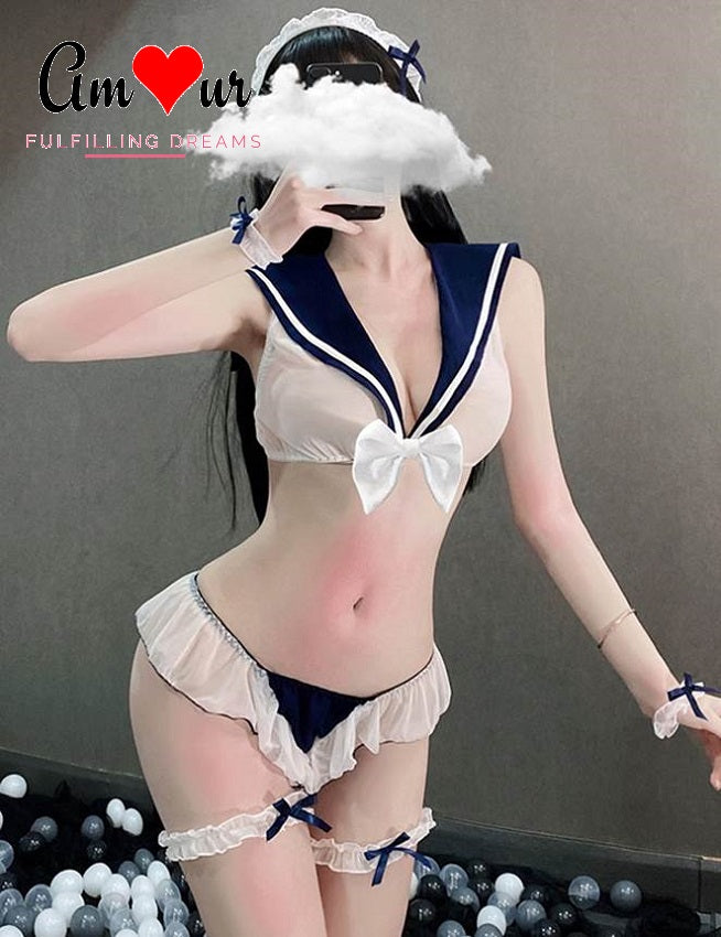 sexy blue cosplay sailor costume