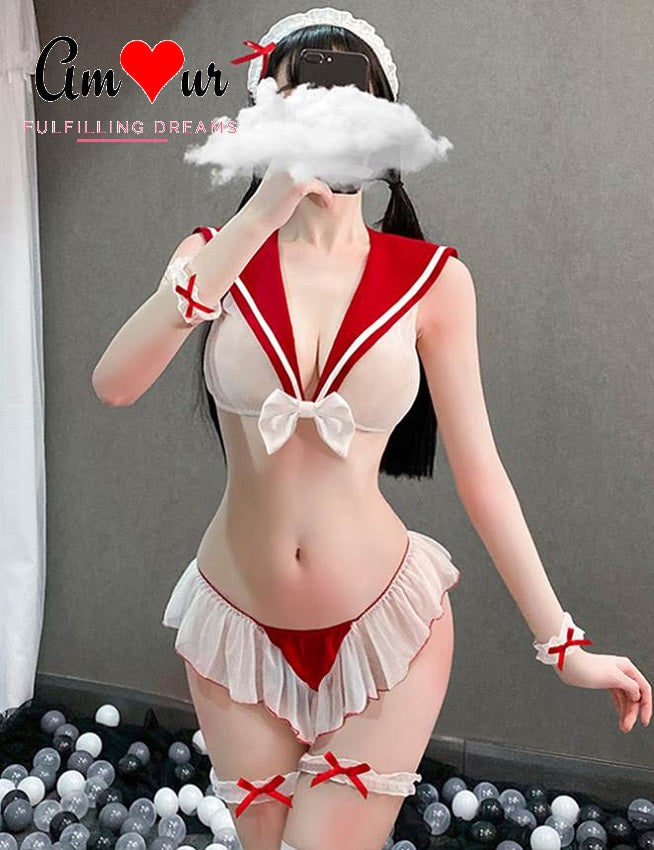 sexy low cleavage sailor uniform