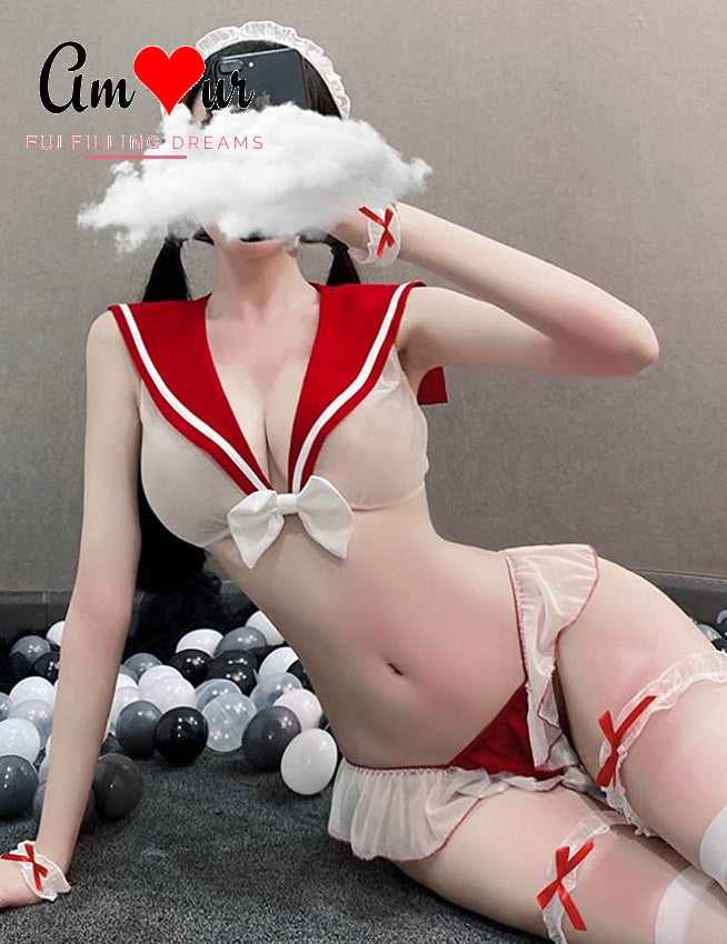 sexy red sailor costume'