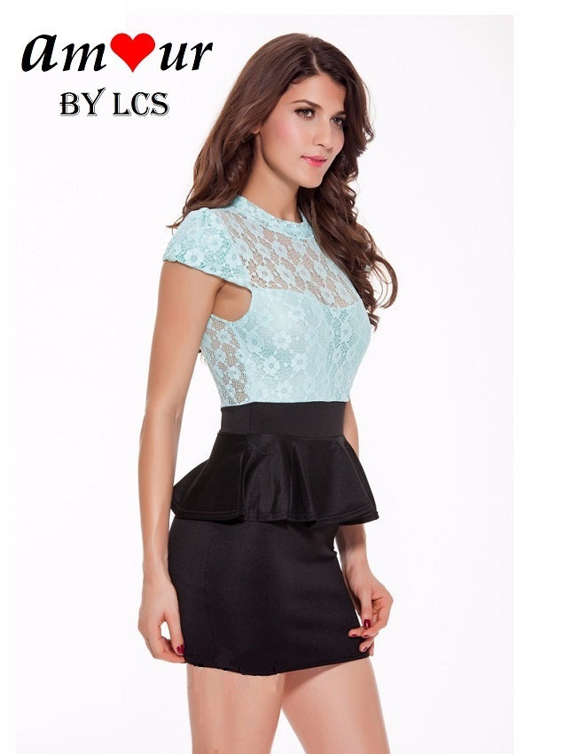 [romantic lace peplum dress] - AMOUR Lingerie