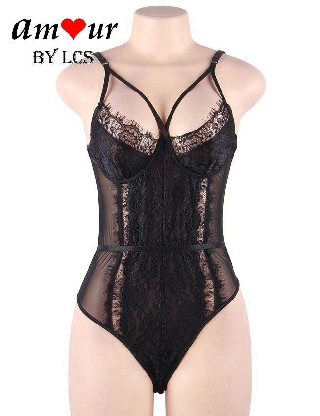 black lace teddy lingerie